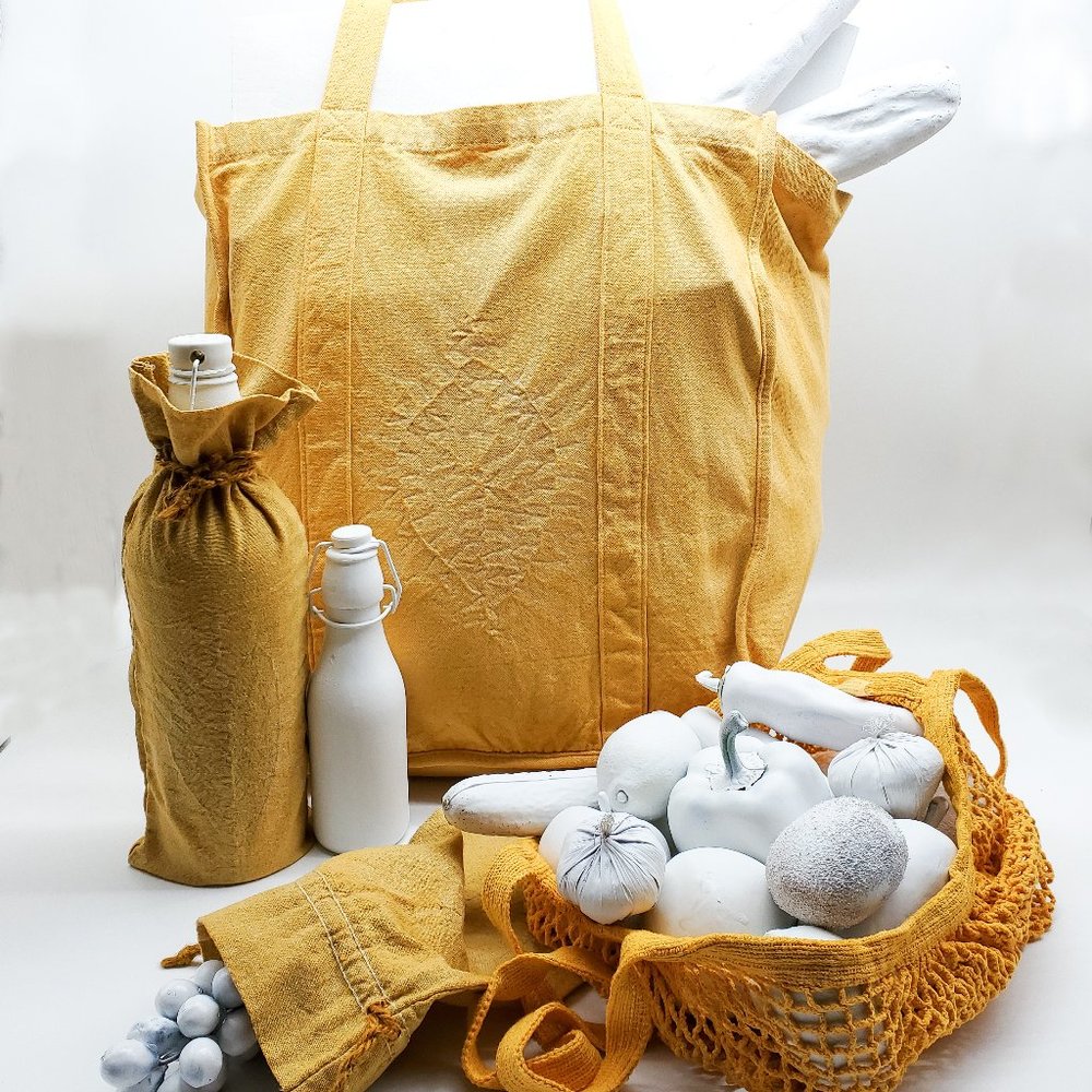 Nui Shibori Market Bag Set - Sun